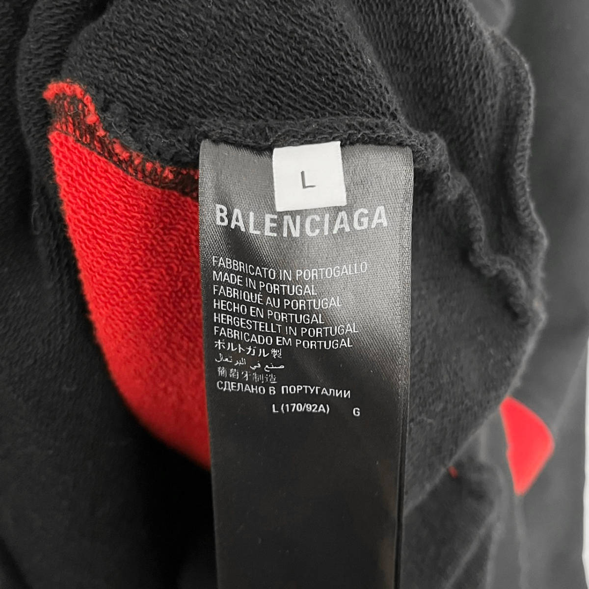 美品 BALENCIAGA×adidas バレンシアガ アディダス 23SS ダメージ加工 スリーライン プルオーバーパーカー 712395 TNVA8 Lサイズ ブラック_画像5