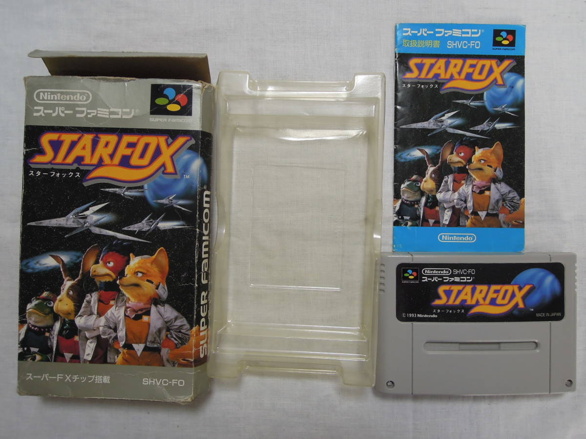 レ)　スーパーファミコンソフト　〇スターフォックス　STARFOX　任天堂　箱潰れあり　中古_画像1