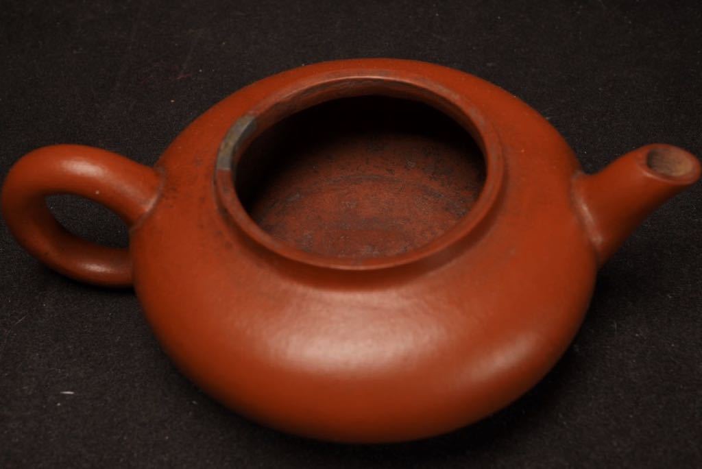 中国古玩 唐物 乾隆年製 在印 朱泥 紫泥 紫砂壷 茶壷 急須時代物 極上 