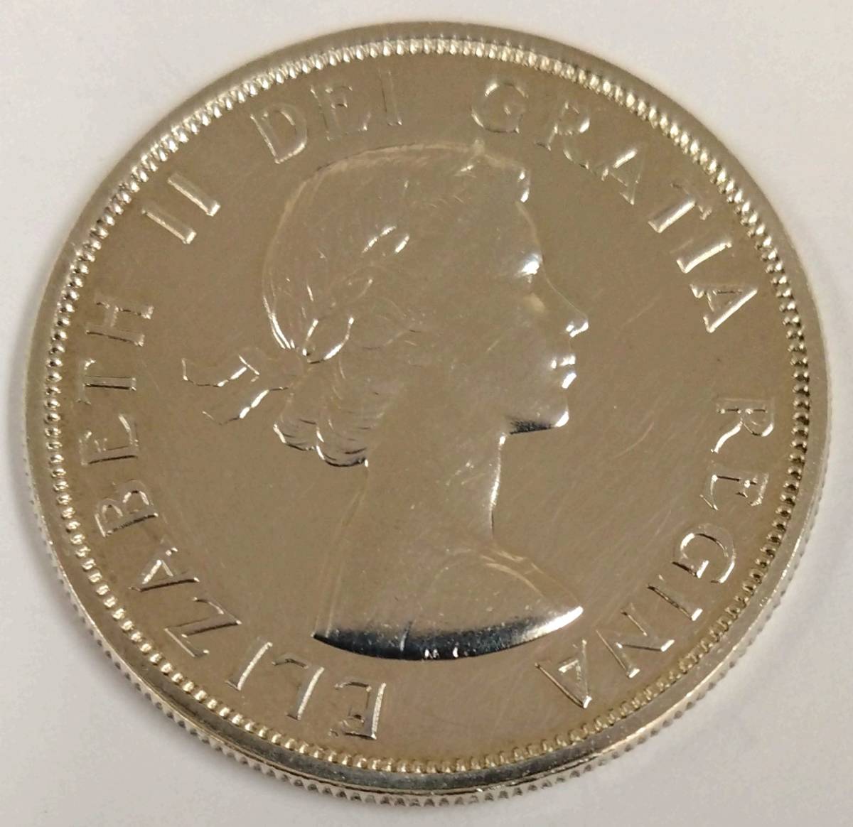 ◇ CANADA カナダ エリザベス2世 1ドル銀貨 カヌー 1963年 シルバーコイン ◇_画像6