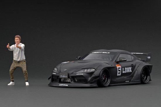 【WEB70台限定】IG2652 イグニッションモデル 1/18 LB-WORKS TOYOTA SUPRA (A90) Matte Black　With Mr. Kato フィギュア ignition model_画像1