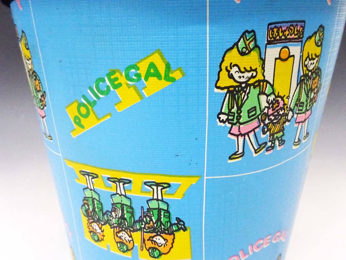 ◆(TD) 昭和レトロ ゴミ箱 POLICE GAL ダストボックス ブルー 青 イラスト 女の子 かわいい プラスチック製 インテリア雑貨 _画像3