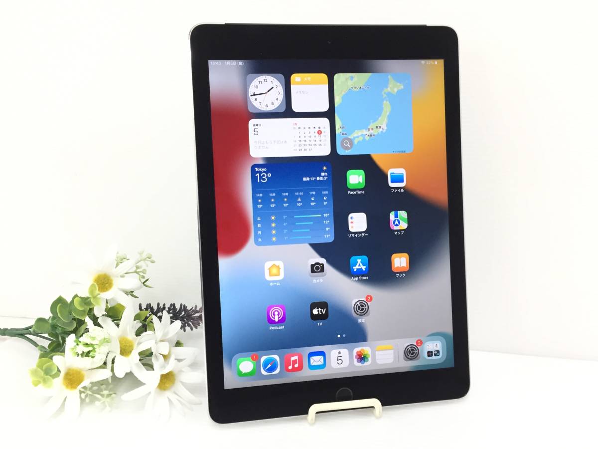 〇SoftBank iPad Air 2 Wi-Fi＋Cellularモデル 32GB A1567(MNVP2J/A) スペースグレイ 〇判定 動作品_画像1