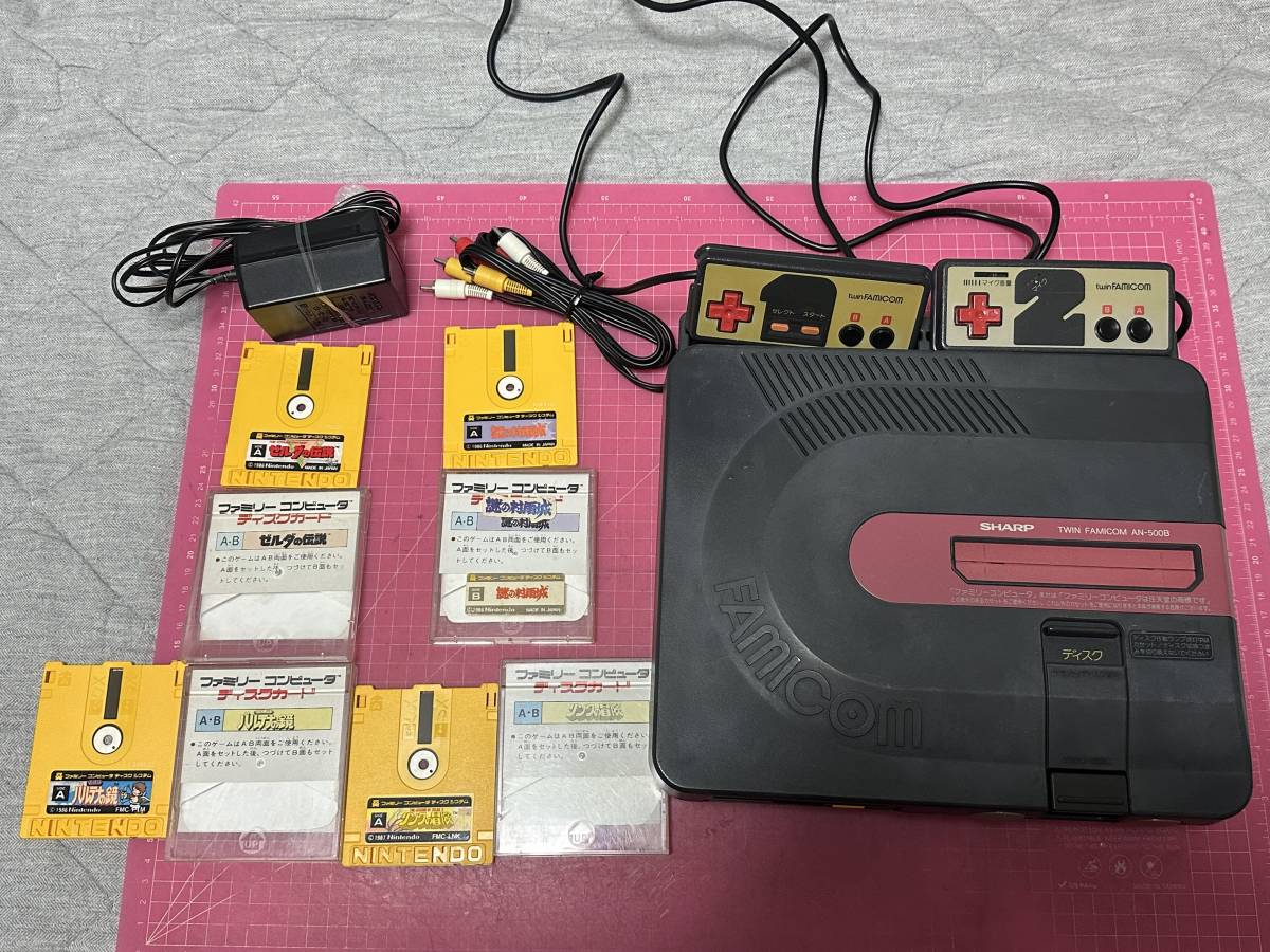 【はこぽす対応商品】 FC AN-500B ツインファミコン改 黒 前期 ディスクシステム 本体 ディスクシステム