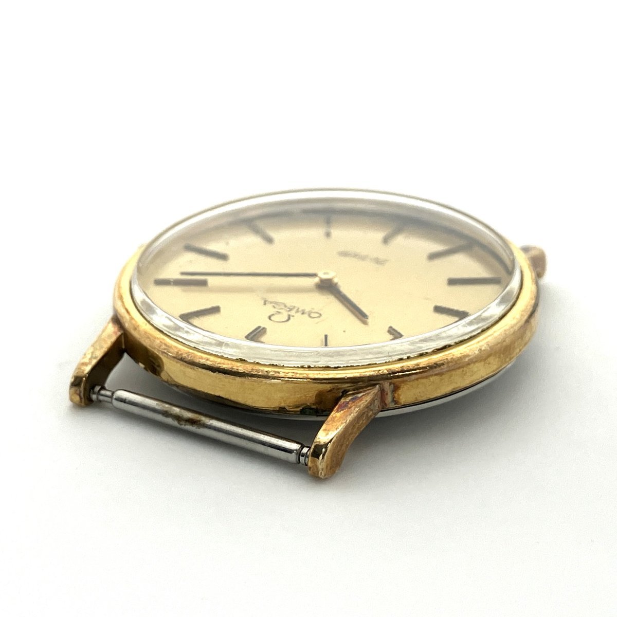 稼働品 OMEGA オメガ De Ville デヴィル 111-140 フェイスのみ 手巻き ゴールド文字盤 ゴールド 20μ 腕時計 機械式_画像5