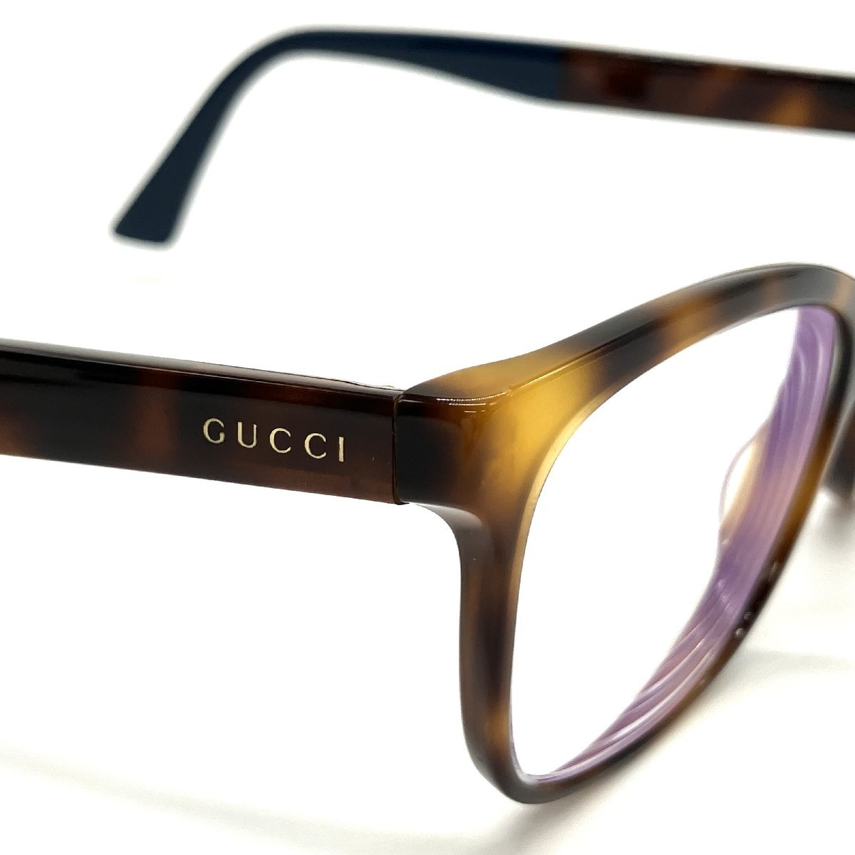 GUCCI グッチ 眼鏡 度入り GG0162OA 004 べっ甲柄 55□17 150 メガネ アイウェア ブラウン 赤 青_画像6