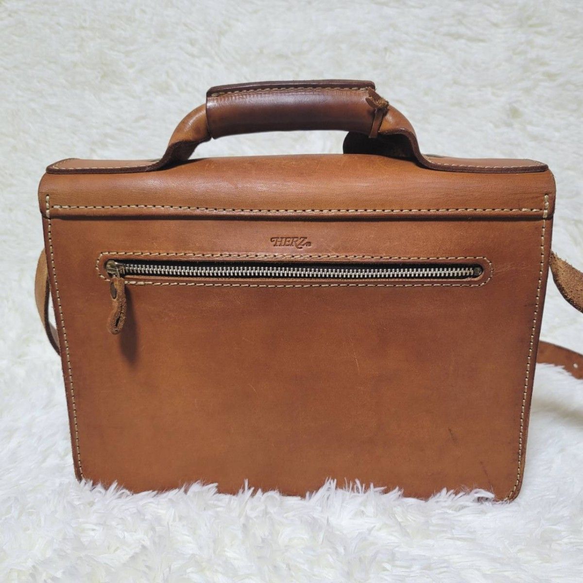 良品】ヘルツ HERZ ビジネスバッグ 2way ショルダーバッグ ヌメ 良品】ヘルツ HERZ ビジネスバッグ 2way ショルダーバッグ ヌメ