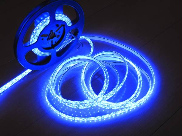  wiring easily!5m600 ream LED tape high luminance blue ( blue ) one touch connector 5ps.@ waterproof 12V car bike motor-bike etc.. accessory interior 