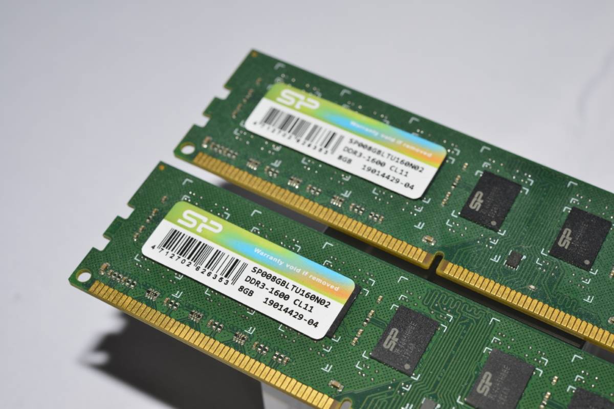 Silicon Power SP008GBLTU160N02 DDR3 PC3-12800 8GB 2枚組_画像2