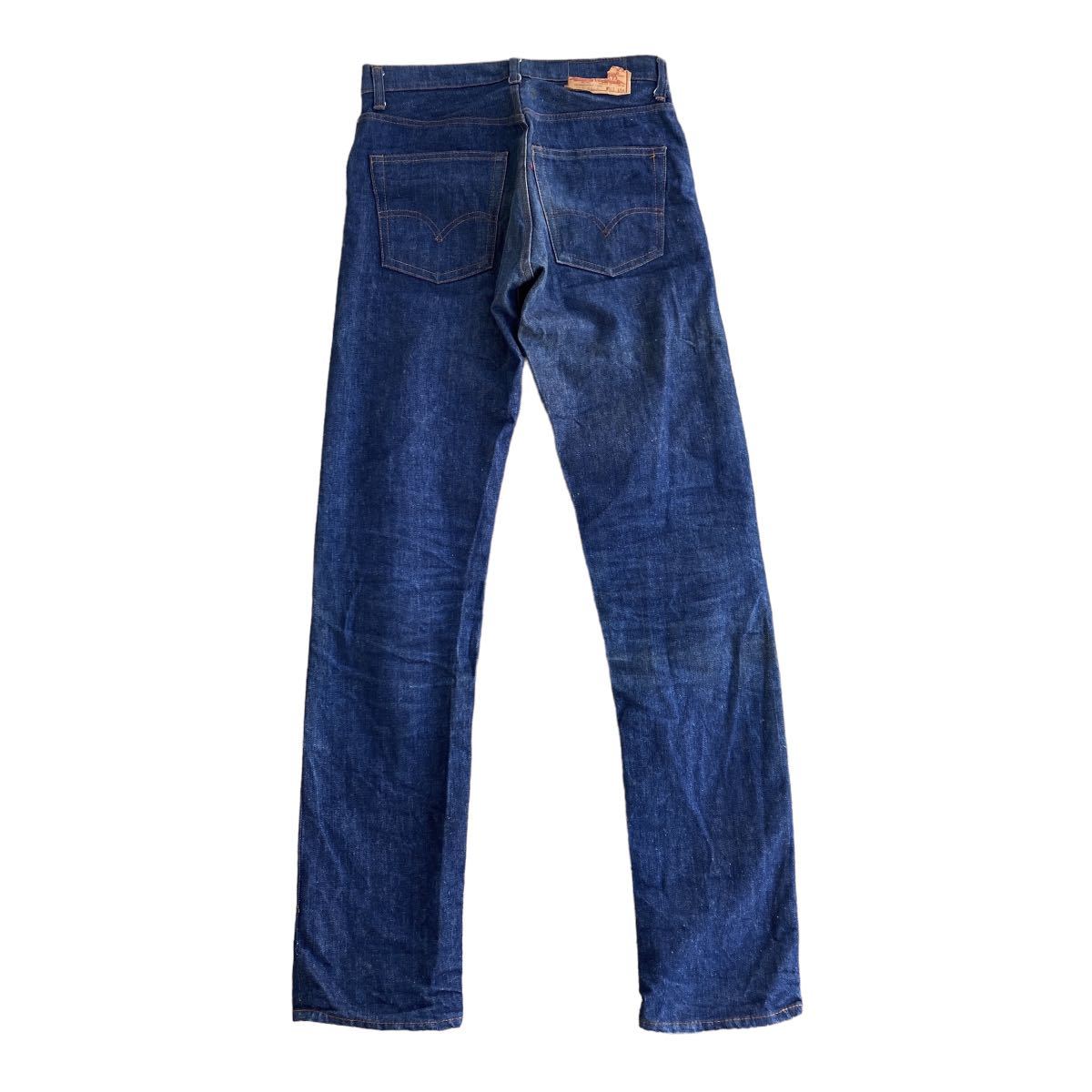 100円スタート70s80s 1980年USA製 levi's505 66後期 ノンウォッシュ？ バキバキ 真っ紺 マッコン 濃紺 w29 リーバイス ビンテージ _画像2