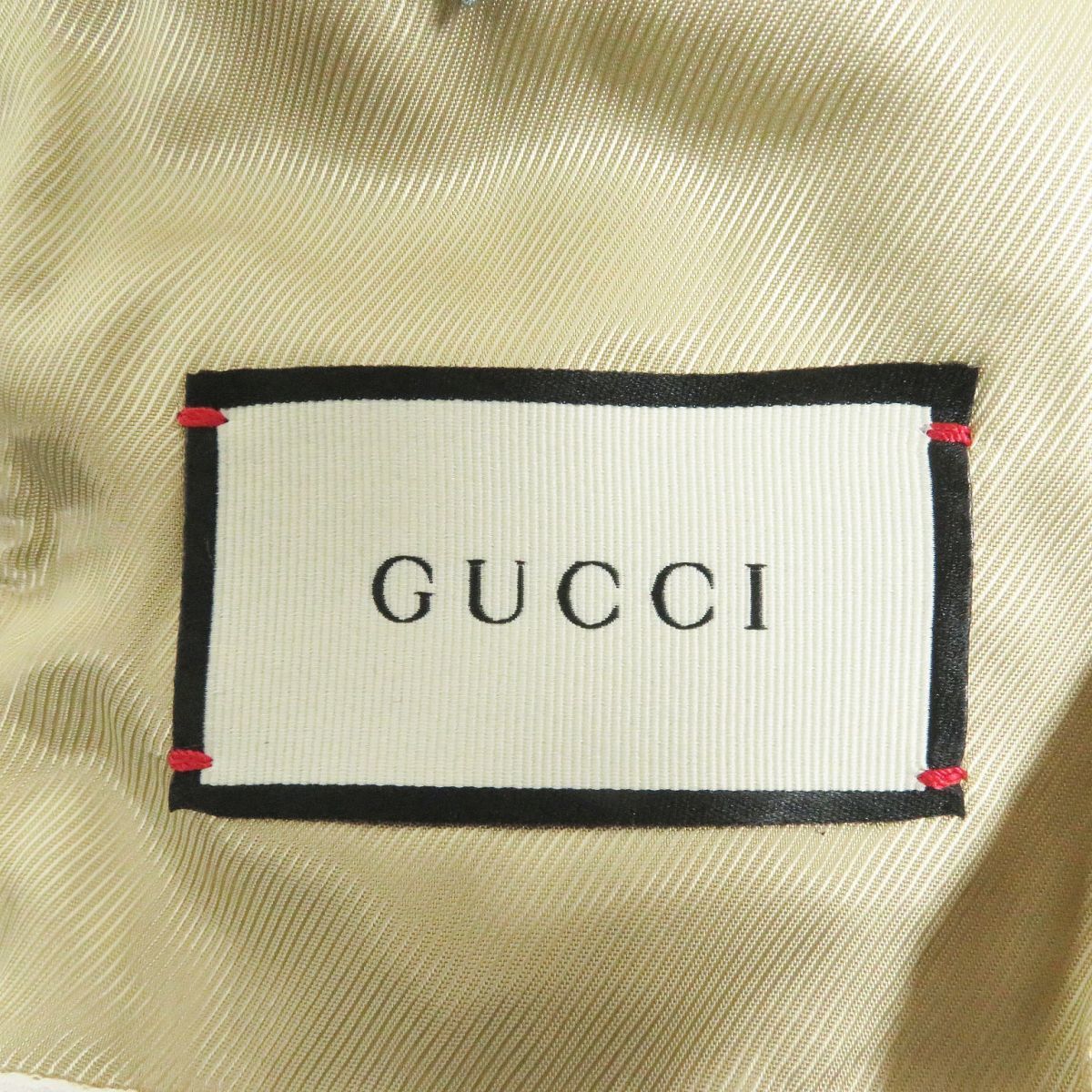  прекрасный товар *2018 год производства GUCCI/ Gucci 532049 Glenn проверка Logo кнопка шерсть Пальто Честерфилд / длинное пальто серый серия 44 Италия производства стандартный товар 