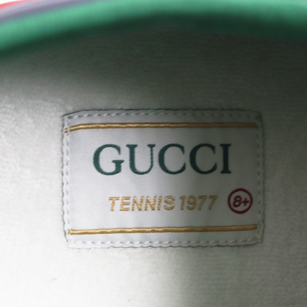 未使用品●GUCCI グッチ TENNIS/テニス1977 643585 ウェブライン ローカット レザースニーカー ダークネイビー 8 1/2 イタリア製 箱付き_画像9