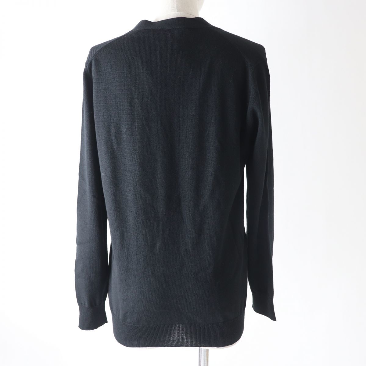  unused goods *2022 year regular goods PRADA Prada V neck cotton 100% long sleeve cardigan lady's black black 40 tag attaching simple *