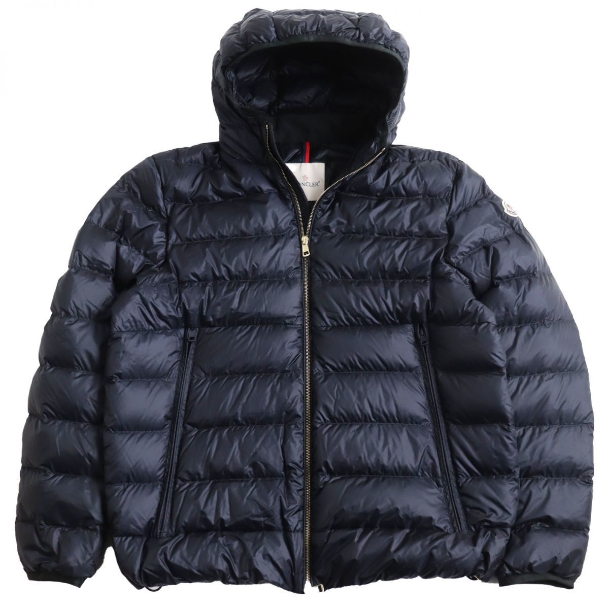 極美品●2020年製 MONCLER モンクレール EMAS/エマス ロゴワッペン付 フーデッドダウンジャケット ダークネイビー 大きいサイズ6 正規品_画像1