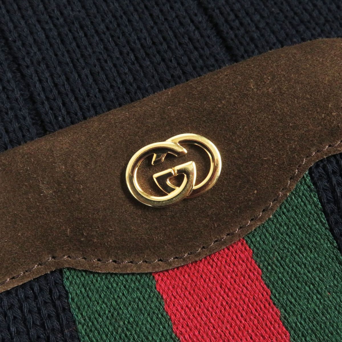  прекрасный товар *21AW GUCCI/ Gucci 626349 web имеется Inter locking G шерсть Blend вязаный кардиган / свитер темно-синий XS сделано в Италии стандартный товар 
