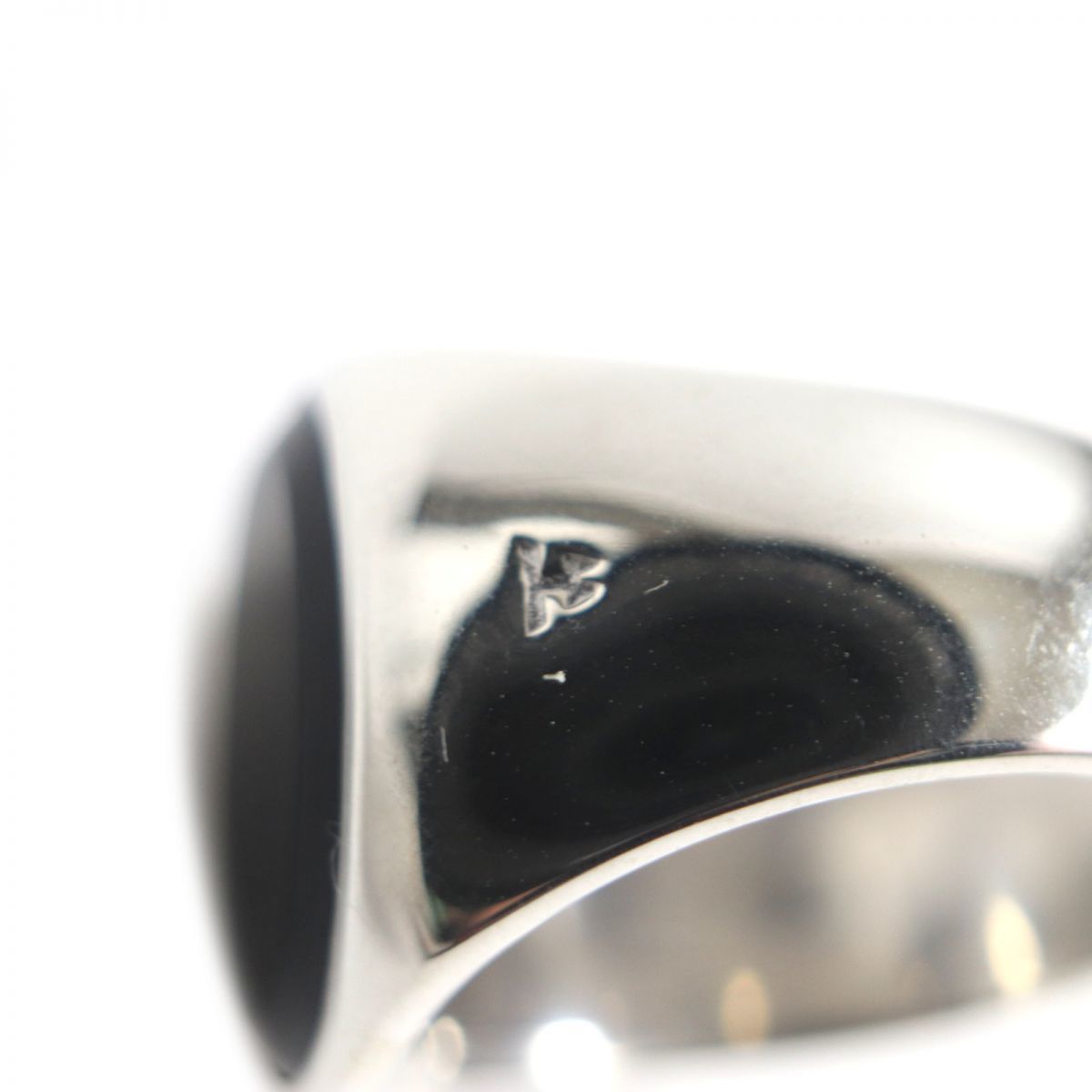  превосходный товар VTOM WOOD Tom дерево SV925× оникс кольцо / кольцо серебряный × черный 52(12 номер ) мужской масса 9.8g
