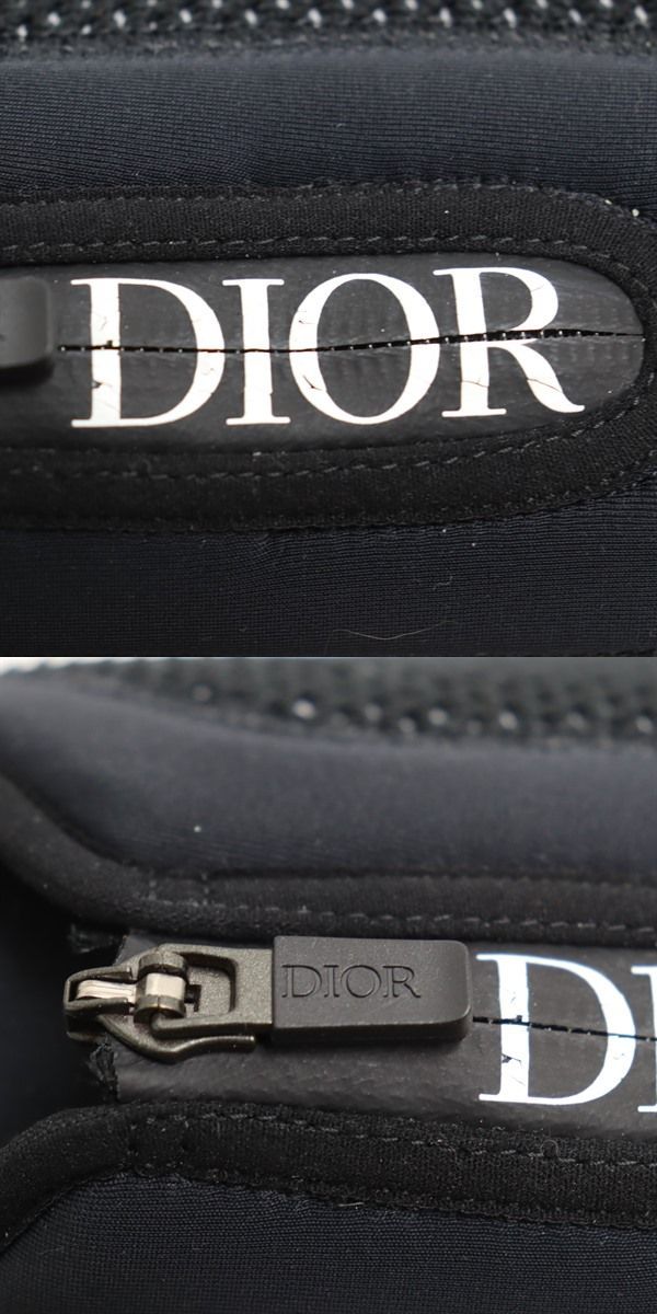 美品△DIOR ディオール オム 20CDC B25 メッシュニット＆ネオプレン ロートップ スニーカー ロゴ ジッパー シューズ ブラック×ホワイト 43_画像8