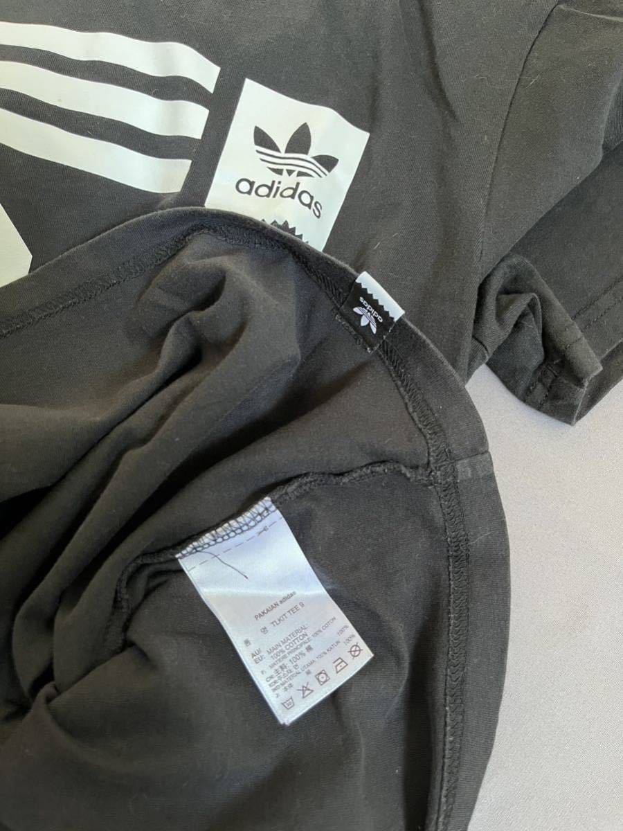 アディダス adidas プリントTシャツ Sサイズ 黒 中古_画像7