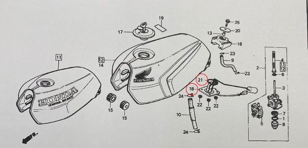 送料無料 ホンダ 純正 CBX400F CBX550F タンク フューエルメーター 燃料センサー Ｏリング フューエルメーターユニット 新品の画像2