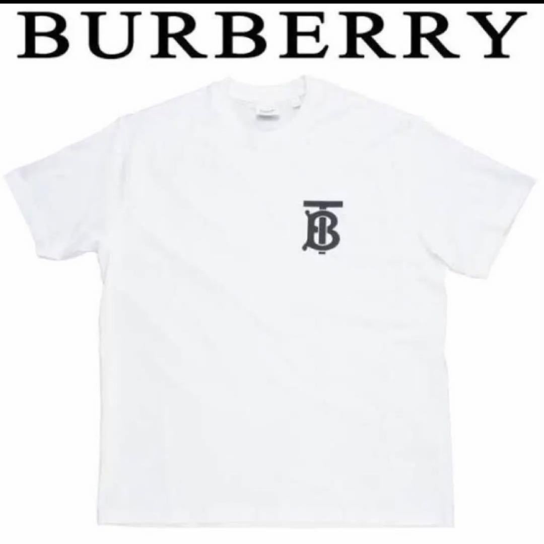 魅力の バーバリー BURBERRY tee ホワイト Tシャツ ワンポイント ロンドン 半袖シャツ