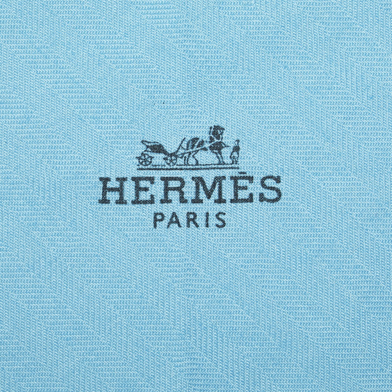 エルメス ロザンジュ スカーフ ブルー カシミヤ シルク レディース HERMES 【中古】_画像2