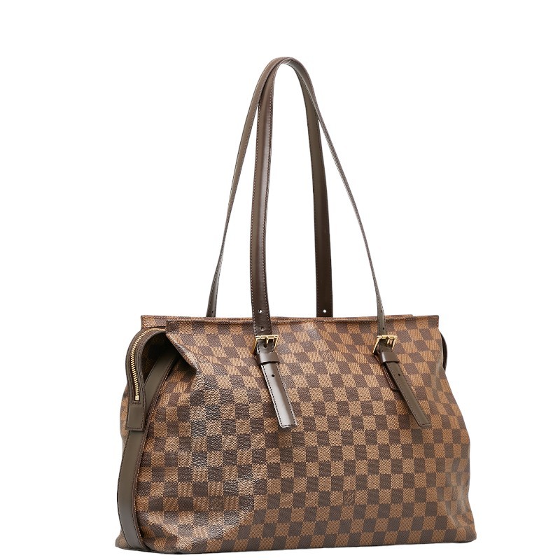 ルイ ヴィトン ダミエ チェルシー トートバッグ ショルダーバッグ N51119 ブラウン PVC レザー レディース LOUIS VUITTON 【中古】_画像2