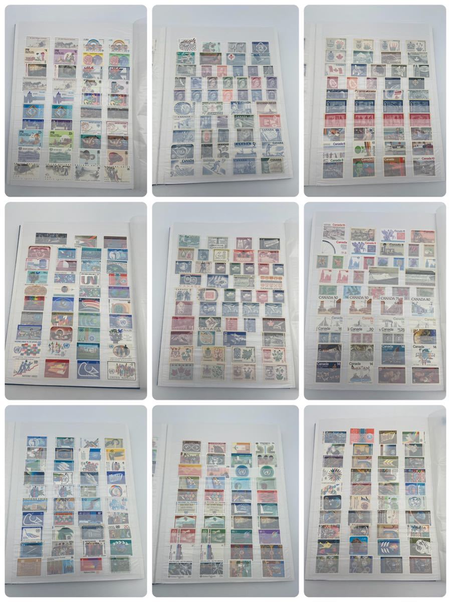 海外切手　大量　まとめ　カナダ　国連　自然保護切手　WWF 外国切手　バラ　未使用　ストックブック 2ファイル　コレクション　希少　_画像3