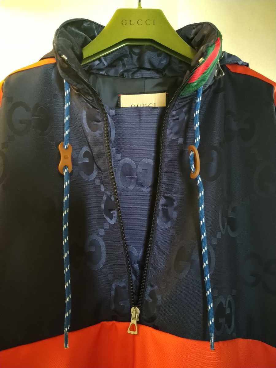 22-23AW 新品未使用 付属品完備 GUCCI ジャンボGG ナイロン フーデッド ジャケット マウンテンパーカー アノラック ジャガード 総柄 adidas_画像7