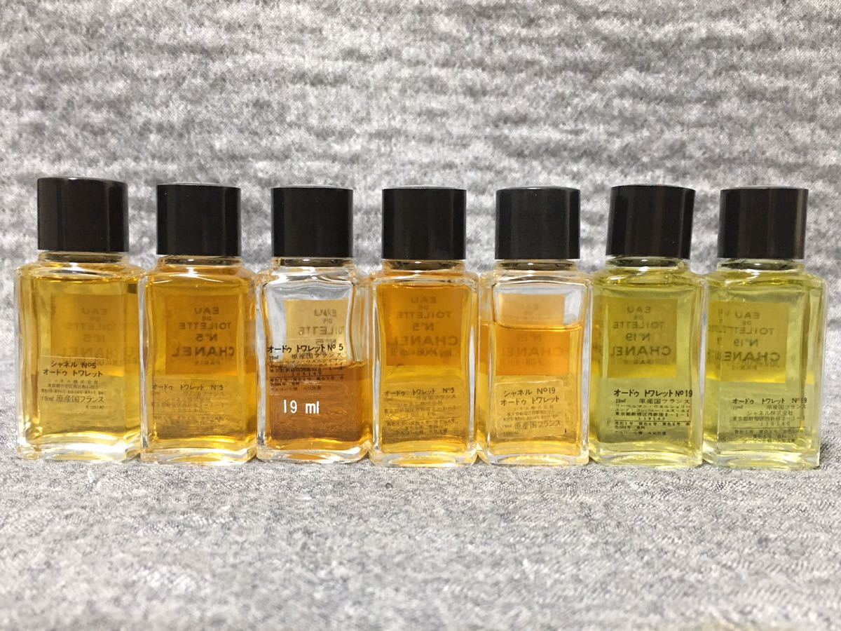 G4A098◆新古品有り◆ シャネル CHANEL NO5 NO19 オードゥトワレット EDT 香水 19ml×7本セット_画像3