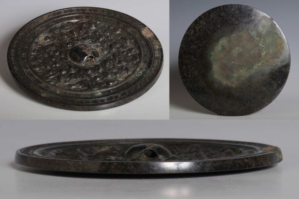 N25994 中国美術 仏刻銅鏡 504g 銅器 銅製 検:海獣葡萄鏡 銅鏡 N25994 中国美術 仏刻銅鏡 504g 銅器 銅製 検:海獣葡萄鏡 銅鏡