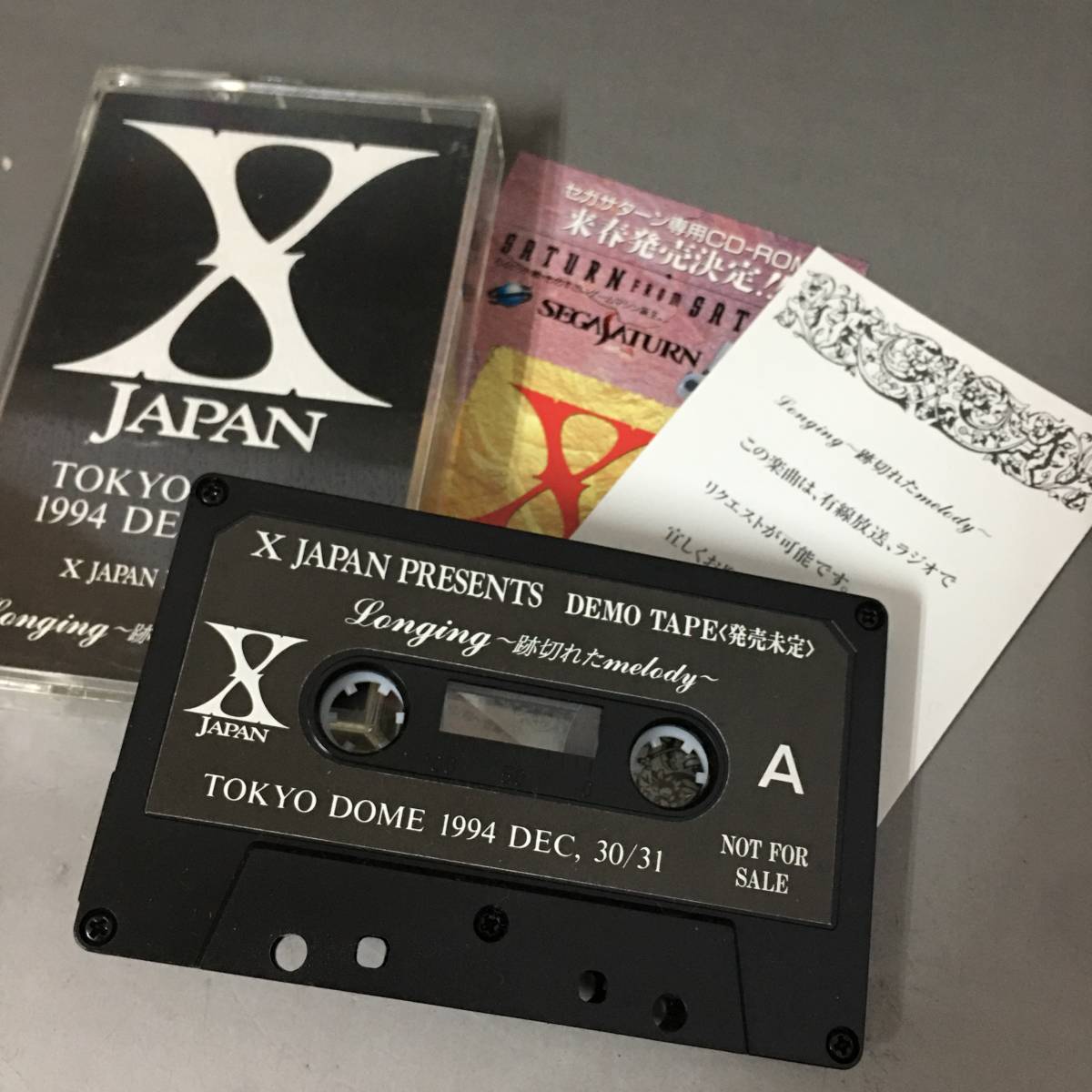 KI26/9　X JAPAN デモ カセットテープ 非売品 TOKYO DOME 1994 カード付 Longing 跡切れたmelody グッズ YOSHIKI hide■_画像3