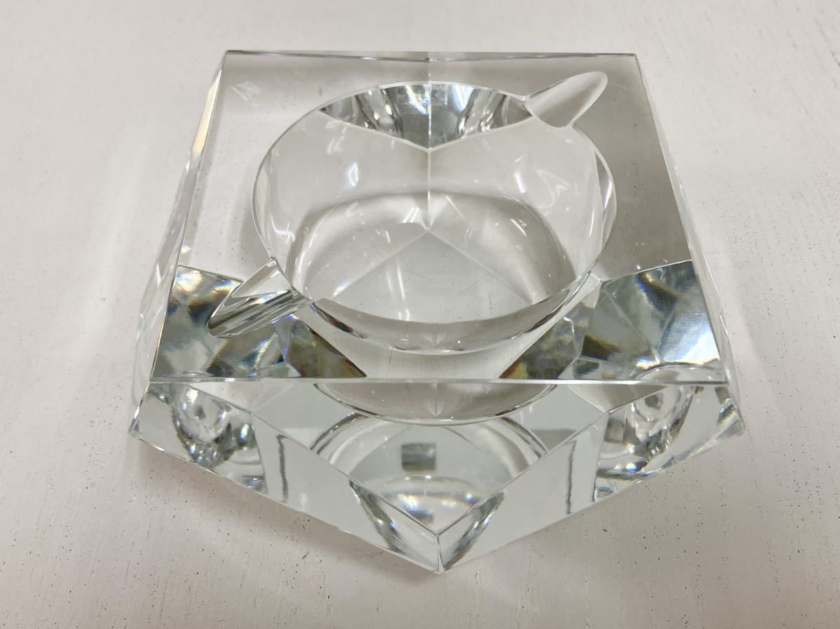 1円スタート！管11012t 未使用 HOYA CRYSTAL TOKYO 保谷 クリスタル 灰皿 小物入れ クリア ガラス 外箱 付きの画像4