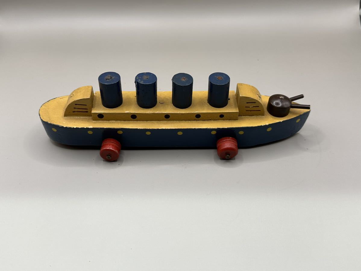 貴重 戦前戦中 戦艦 木製玩具 19.5cm 軍艦 の画像3