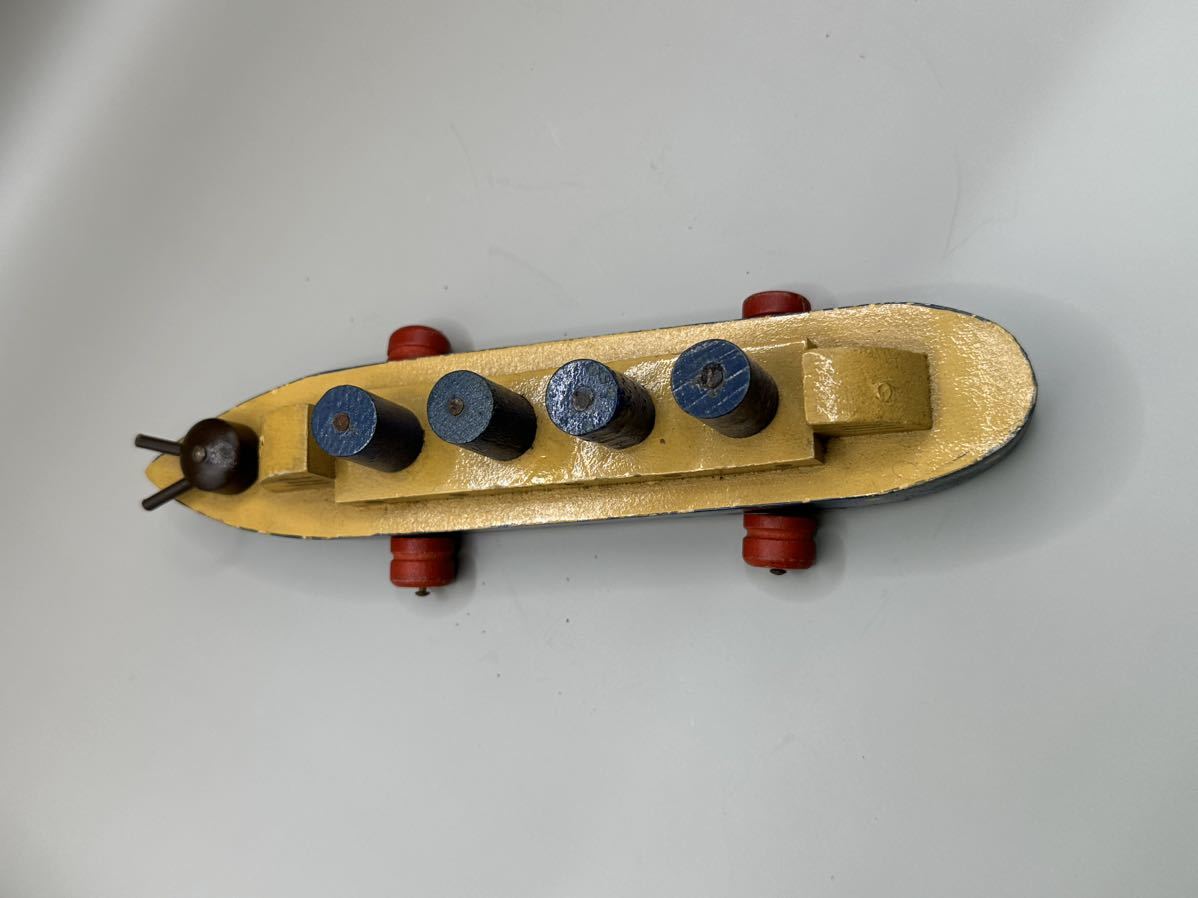貴重 戦前戦中 戦艦 木製玩具 19.5cm 軍艦 の画像5