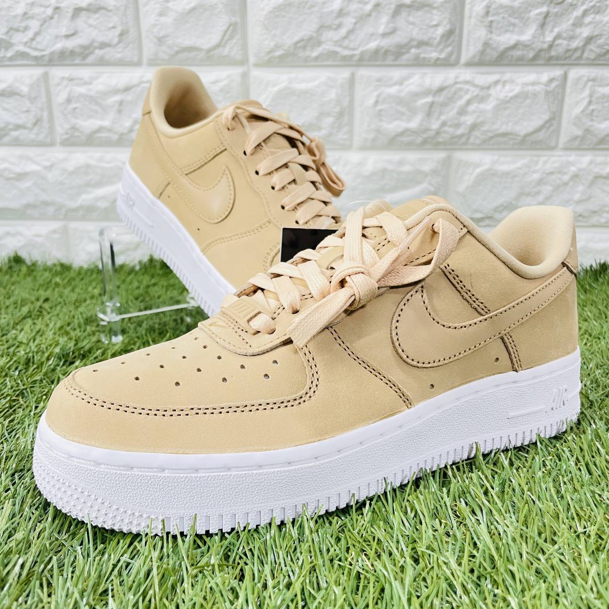 即決 ナイキ W エアフォース 1 プレミアム MF 白 ホワイト ベージュ NIKE AIR FORCE 1 PRM レディースモデル 24.5cm 送料込み DR9503-201_画像2