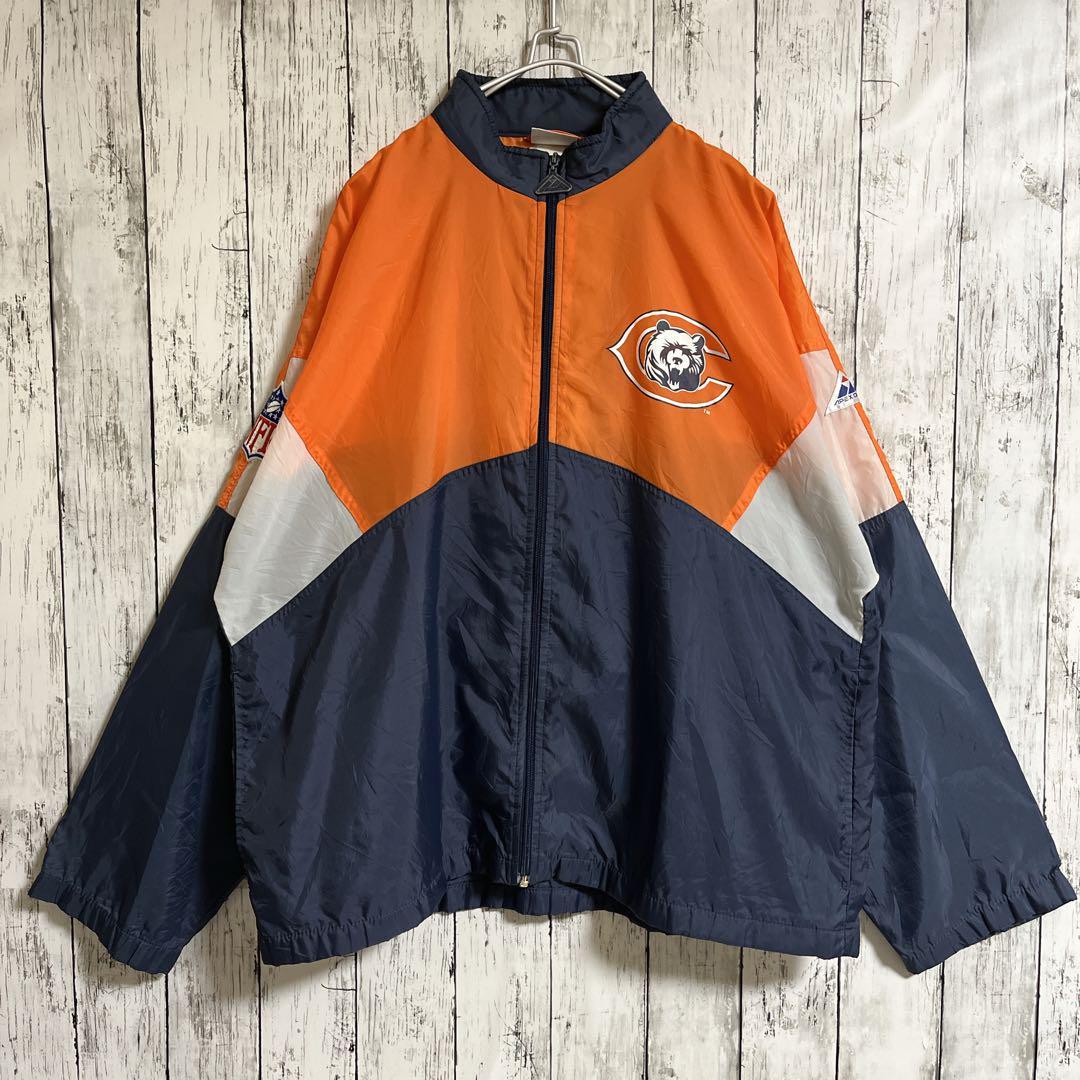 90's APEX ONE NFL BEARS ベアーズ ナイロンジャケット オレンジ 90's APEX ONE NFL BEARS ベアーズ ナイロンジャケット オレンジ