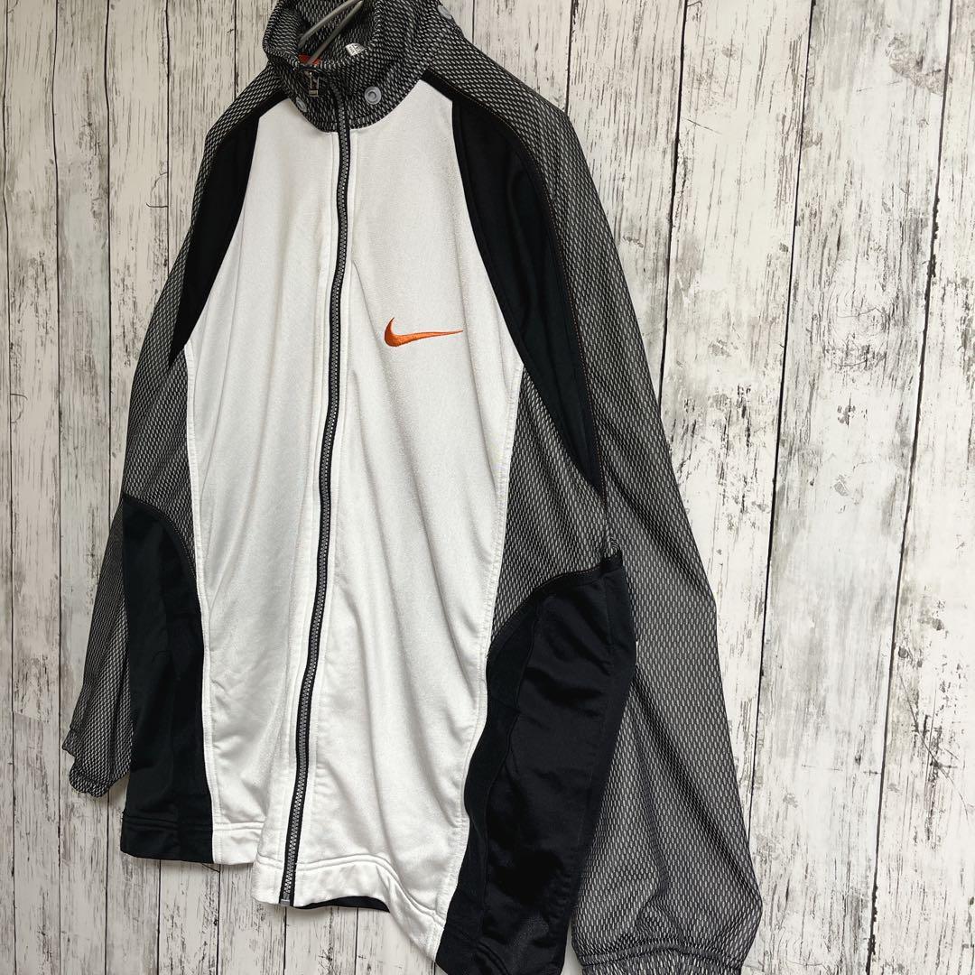 90's NIKE ナイキ 白タグ トラックジャケット ジャージ L 白黒 90's NIKE ナイキ 白タグ トラックジャケット ジャージ L 白黒