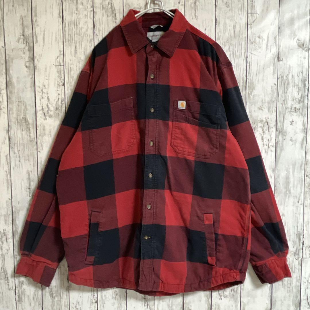 carhartt カーハート 裏地フリース 長袖ヘビーシャツ ネルシャツ carhartt カーハート 裏地フリース 長袖ヘビーシャツ ネルシャツ