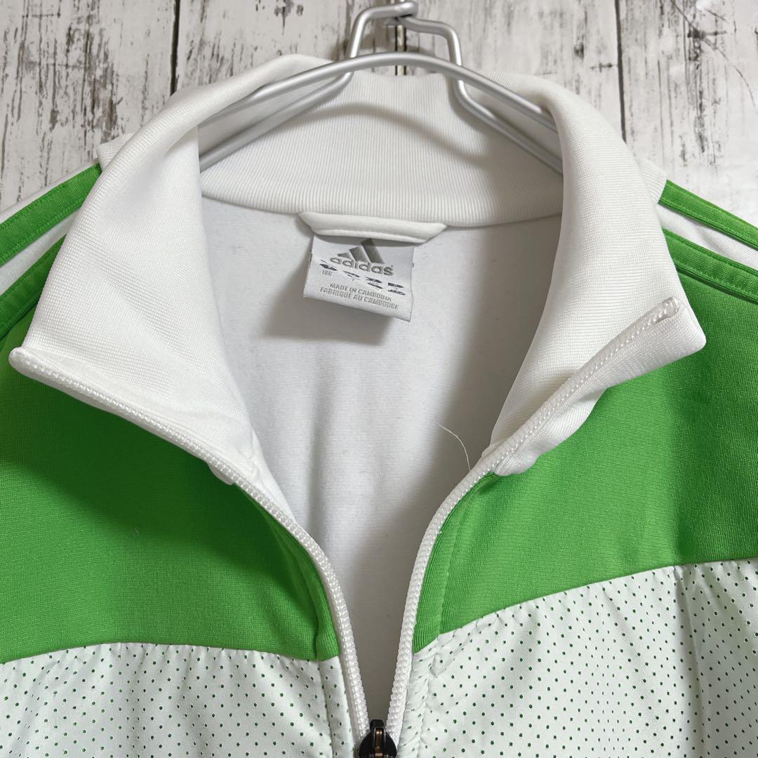 adidas アディダス トラックジャケット ジャージ XL 白緑 ワン adidas アディダス トラックジャケット ジャージ XL 白緑 ワン