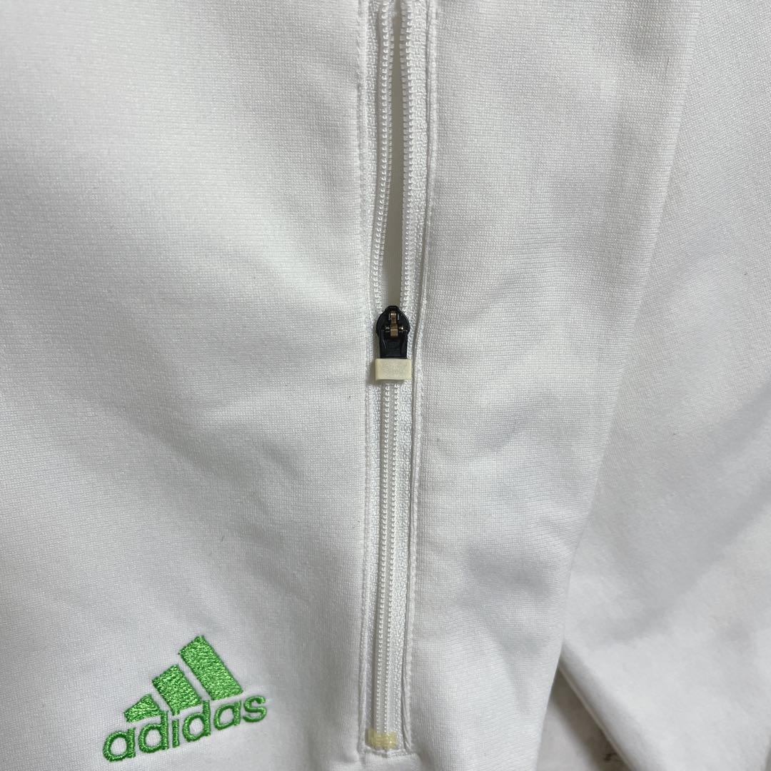 adidas Adidas спортивная куртка джерси XL белый зеленый one отметка кромка вышивка Performance Logo US б/у одежда American Casual HTK3019