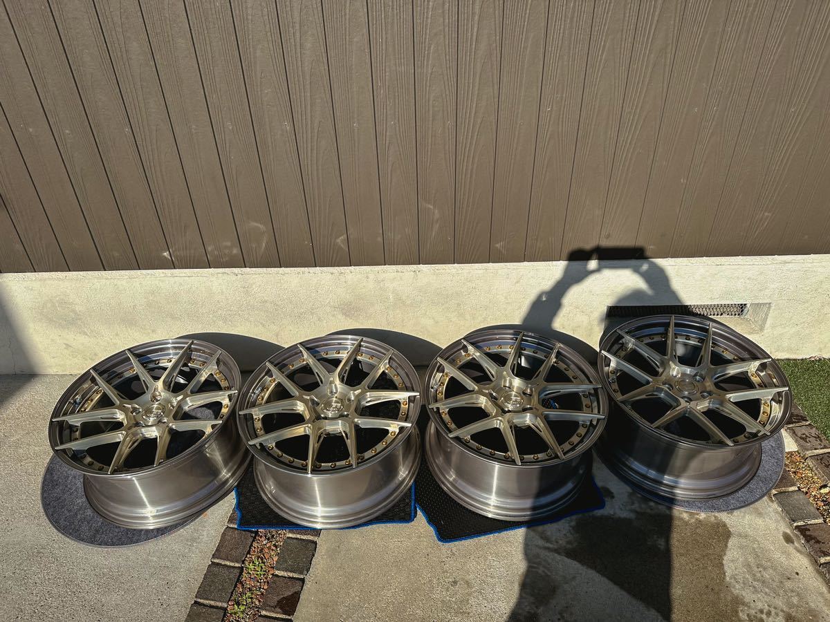 【美品】BC FORGED HCA381S 19インチ 9J 5×112 +40 ハブ57.1 鍛造アルミホイール ゴールド Audi tts 8S s4 s5 a5 a6 sq3等_画像5