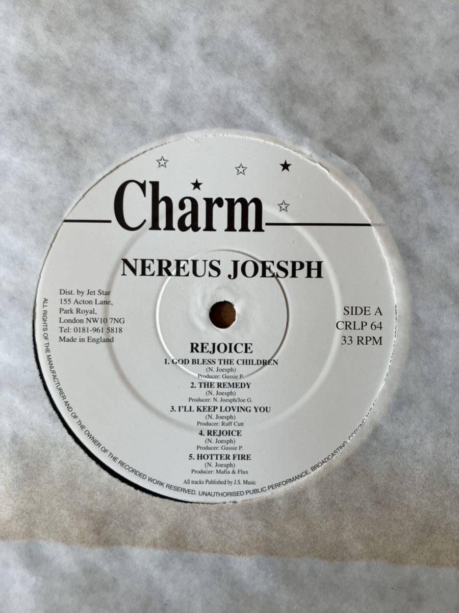 中古LP NEREUS JOESPH /Rejoice UK JETSTAR lovers rock_画像3