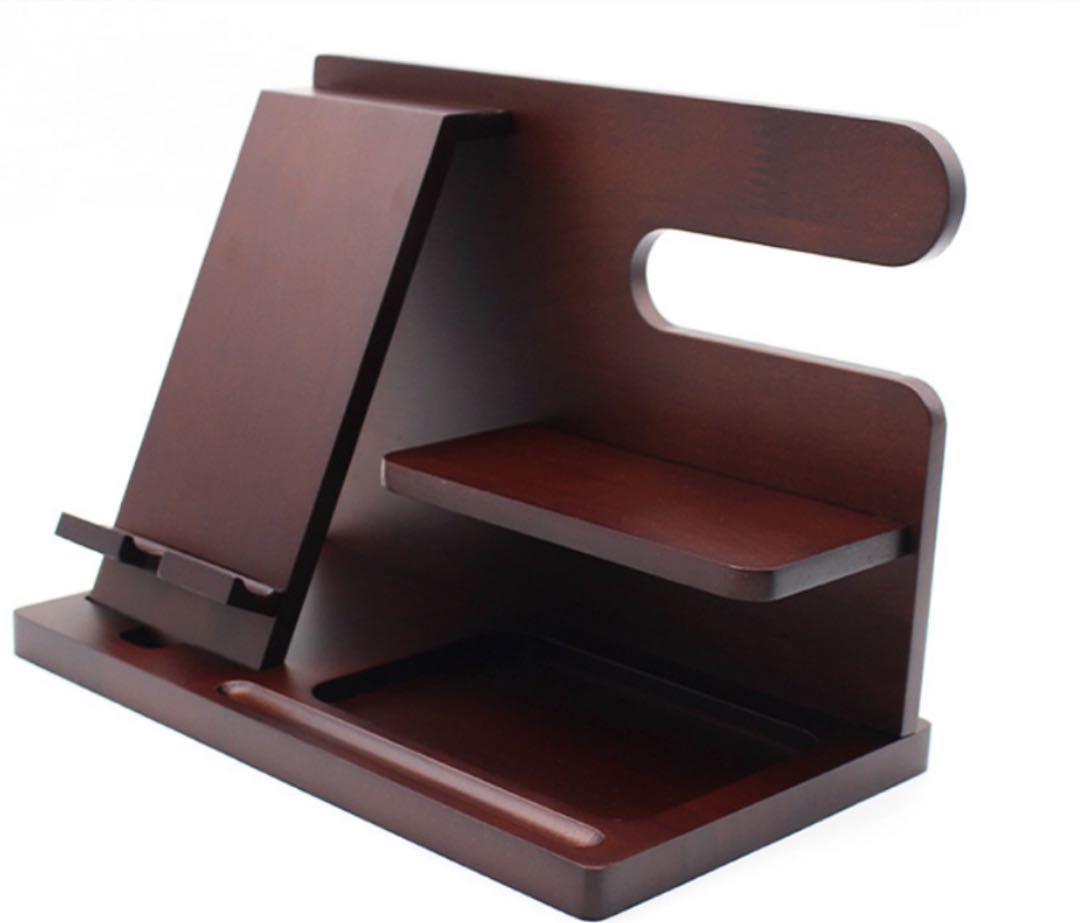[ great popularity . attaching stock a little! next arrival undecided! last price cut! new goods unused ] desk stand bamboo made wooden dark brown 530210F
