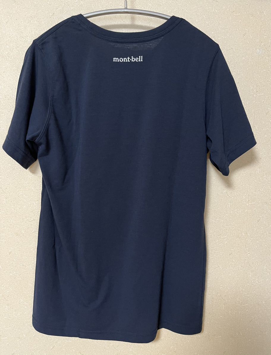 モンベル　半袖Tシャツ　ウィックロンTシャツ　山男　mont-bell 紺　ネイビー　レディース　Mサイズ_画像2