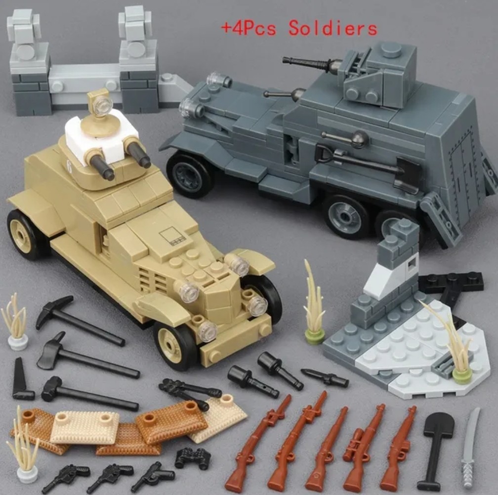 【新品】九三式装甲自動車&M25四輪装甲車セット　日本軍　レゴブロック互換品 レゴ LEGO ミニフィグ_画像1