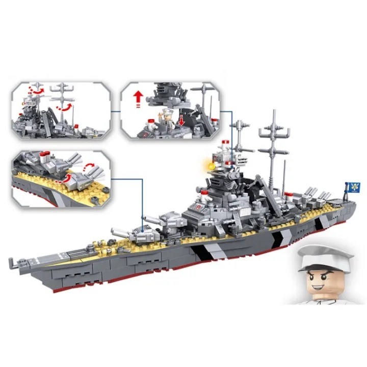 【新品】戦艦ビスマルク　ブロックセット　海軍　船　レゴブロック互換品 海軍 艦 戦艦 海軍 ドイツ プラモデル