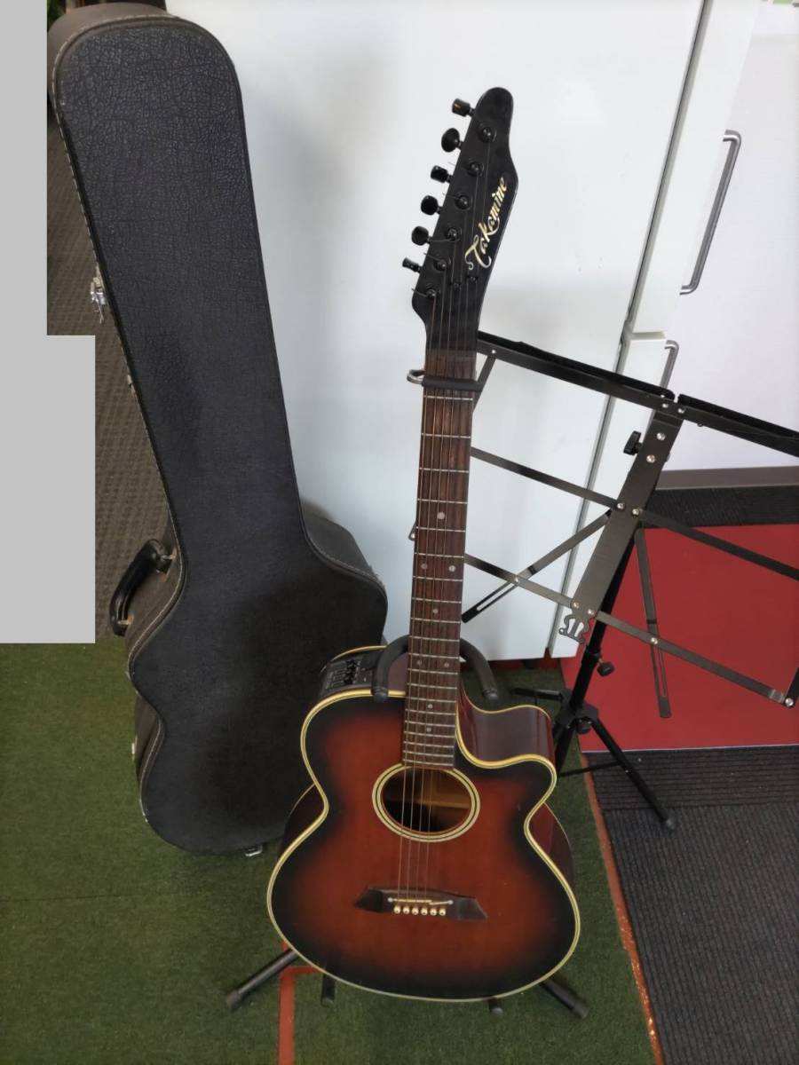 中古品☆Takamine タカミネ　アコースティックギター　PT-106-6　ケース・譜面台・スタンドSET_画像1