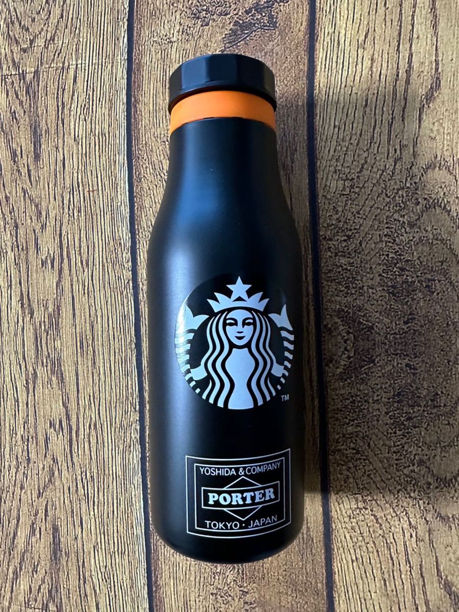 スタバ× PORTER ステンレスロゴボトル ブラック 473ml スターバックス STARBUCKS 黒 ポーター