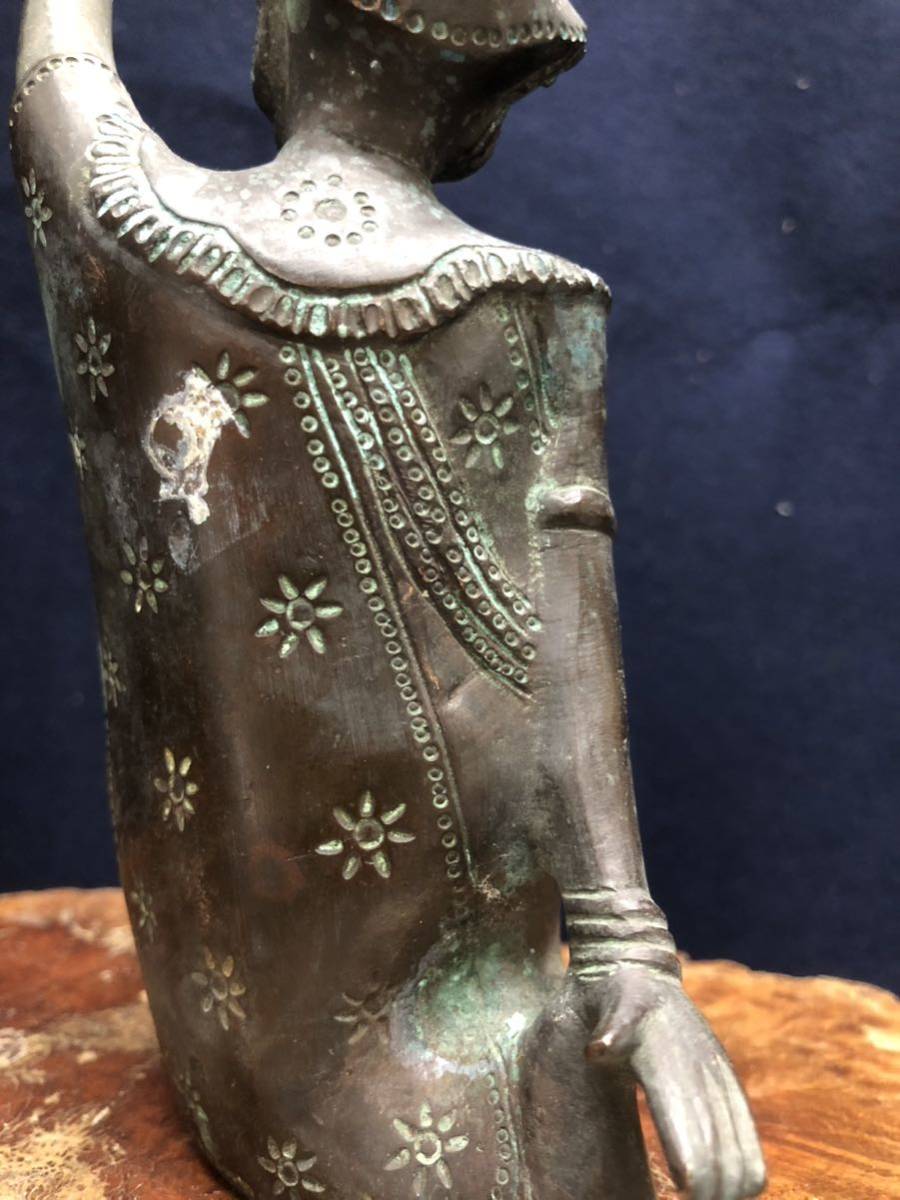 時代　仏教美術 青銅製　仏像　タイ チベット密教 ガンダーラ　スコータイ　クメール　956g_画像6