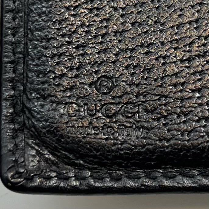 1円●美品●GUCCI グッチ インターロッキング G金具 長財布 ウォレット フラップ カード多収納 本革 レザー メンズ レディース ブラック_画像7